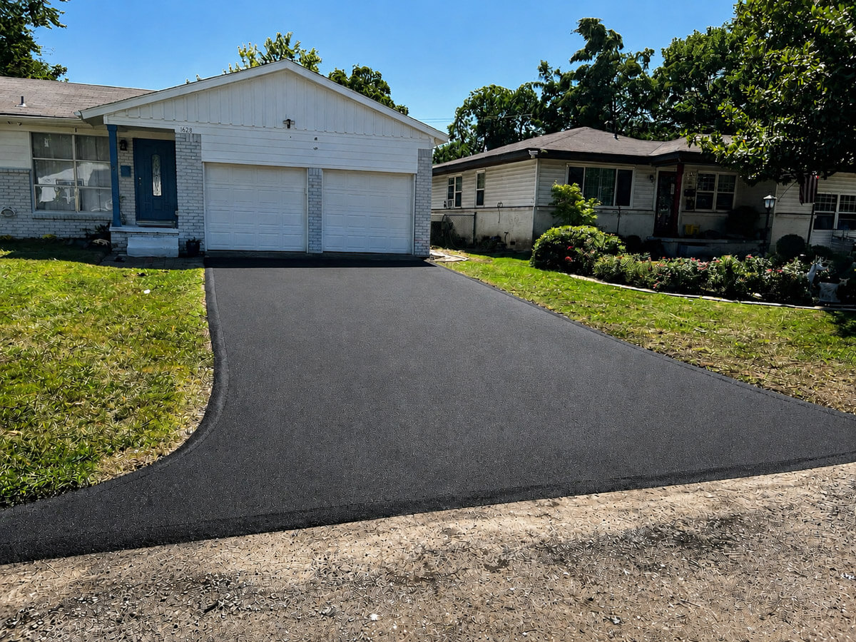 Residential asphalt driveway paving for a home in Tulsa, Oklahoma by Kingdom Paving